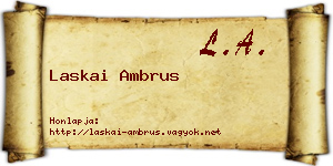 Laskai Ambrus névjegykártya